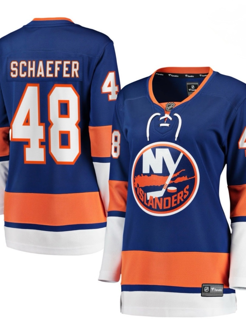 New York Islanders #48 Schaefer Blue & Orange Hockey Jersey